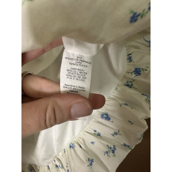 NWT See You Monday Floral‎ Bubble Skirt Size Medium Blue White Southern Grandma - Picture 4 of 5